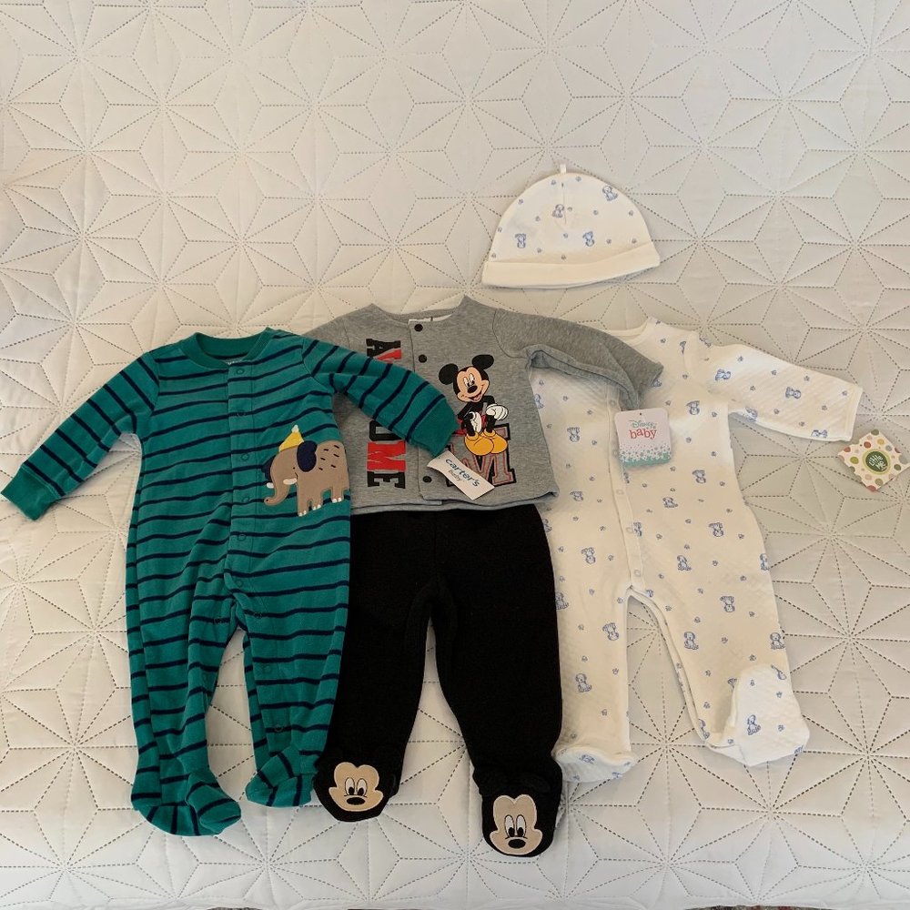 Baby Footie Pajama Bundle, Snaps NWT